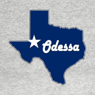 City of Odessa Texas Lone Star State Map Navy Blue T-Shirt